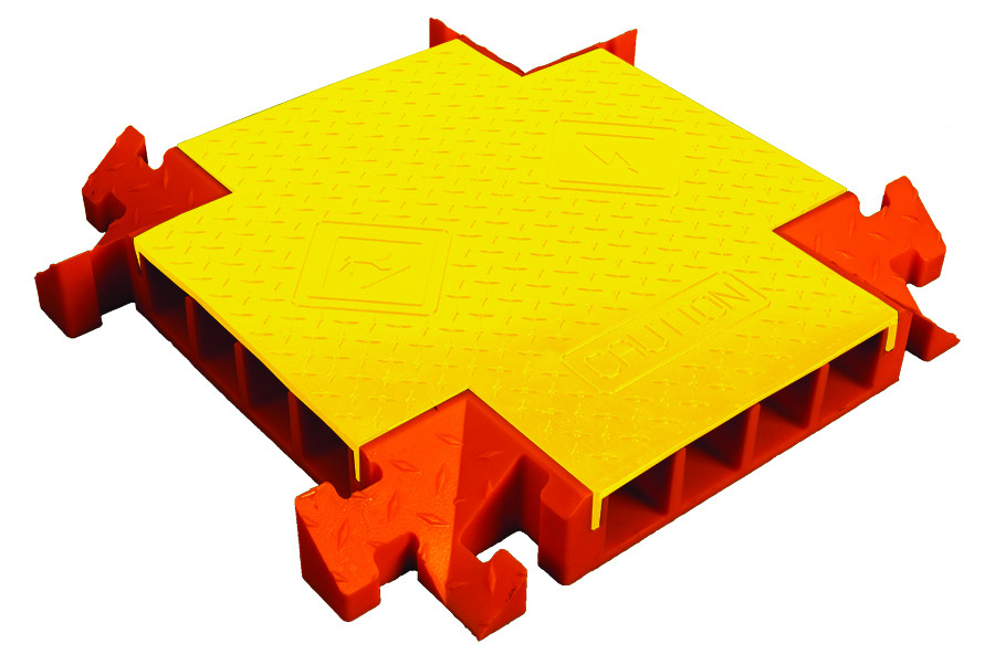 4-Way Cross Section, 4-Channel Linebacker® Cable Protector for 3" Lines - CPCR4X300-Y/O
