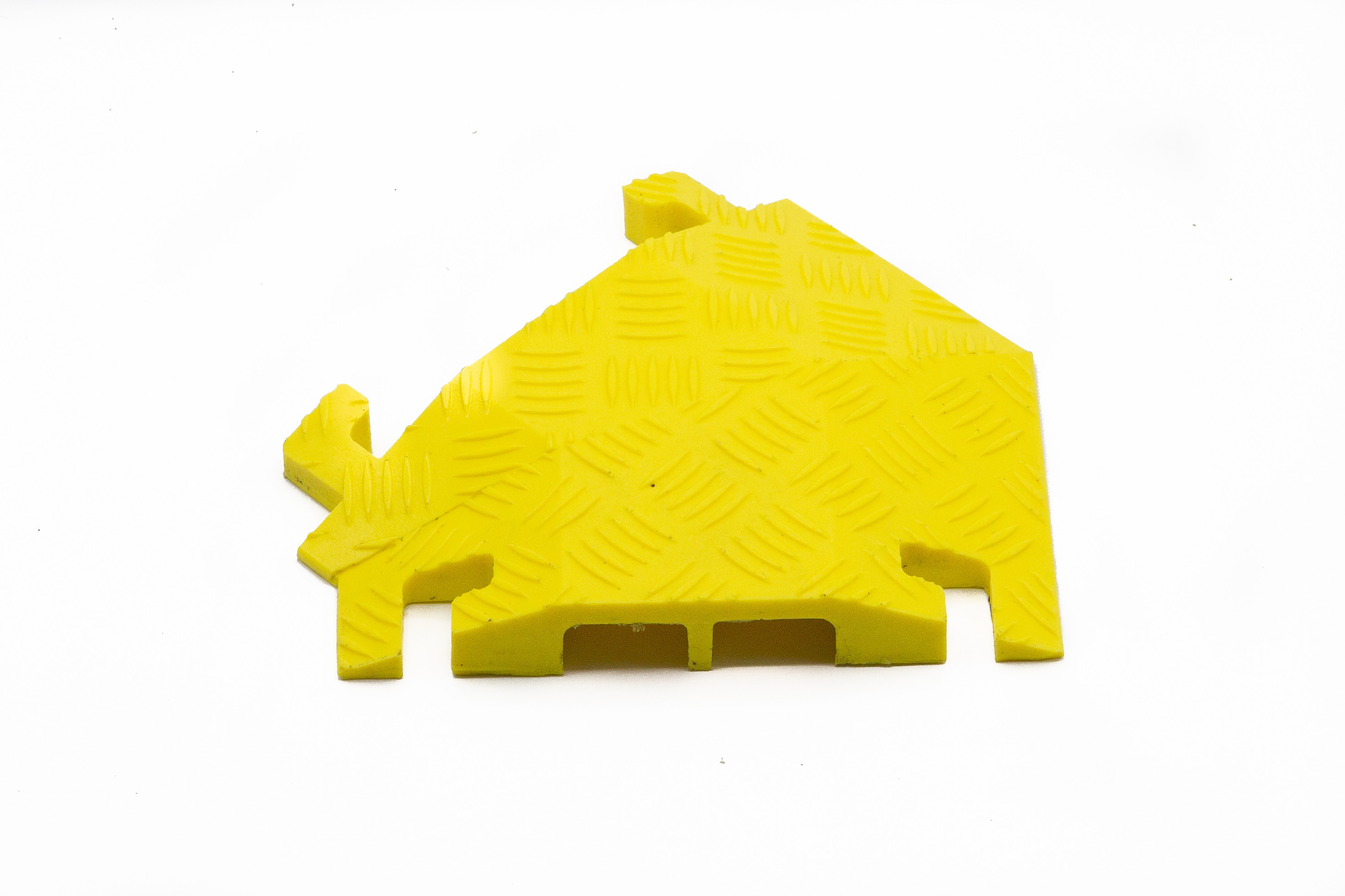 45 Degree Left Turn for FL2X1.75, 2-Channel Fastlane® Drop-Over Cable Protector, Yellow - FL45LT2X1.75-Y