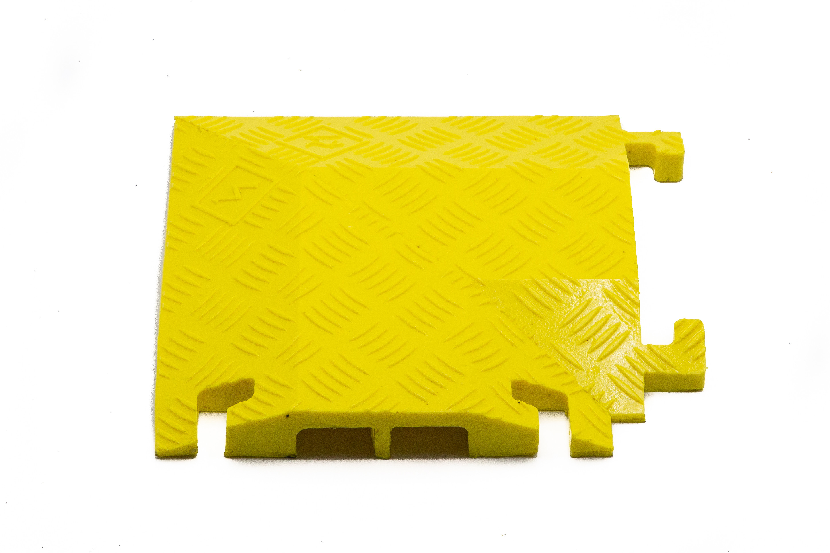 90 Degree Right Turn for FL2X1.75, 2-Channel Fastlane® Drop-Over Cable Protector, Yellow - FL90RT2X1.75-Y