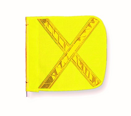 12" Replacement Flags for Warning Whips with Yellow Reflective X - FS8025