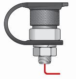 Female Quick Disconnect Base Mount with 12 Pigtail and Debris Cap (Hardwire)