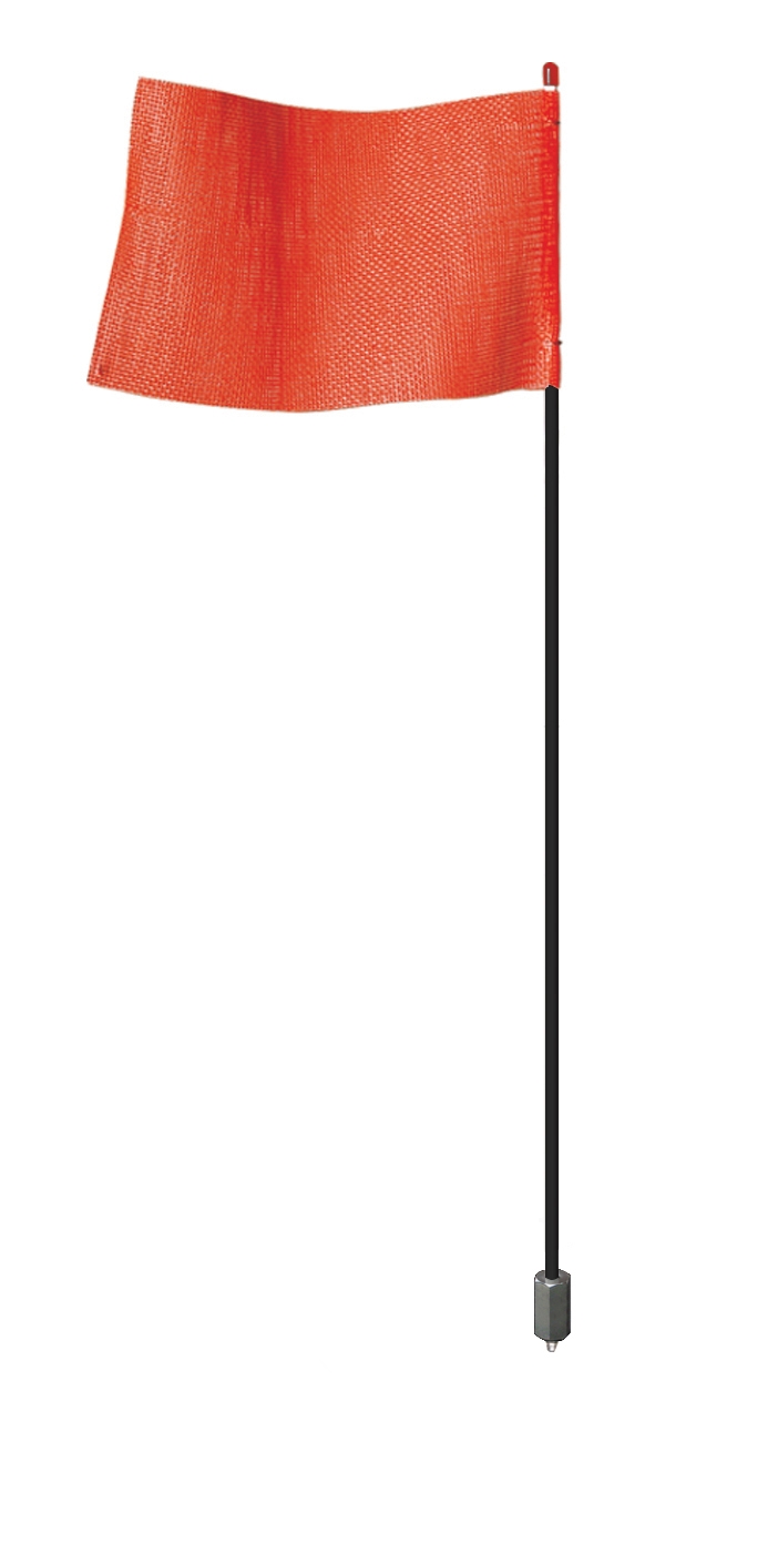 7' Light-Duty Warning Whip with Hex Base Mount, Orange Flag - FSRR7