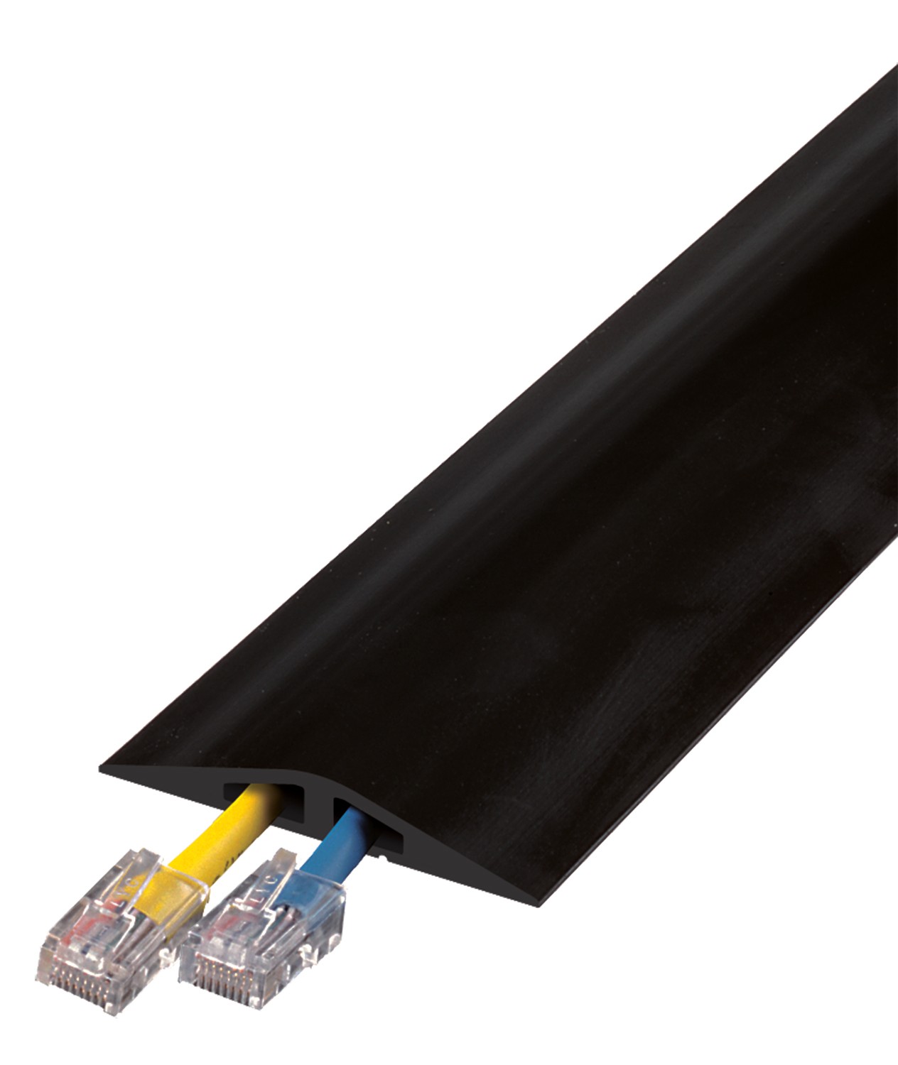 5 ft. 2-Channel Rubber Duct Cable Cover Organizer for, Phone or Internet Cords - RFD2-5