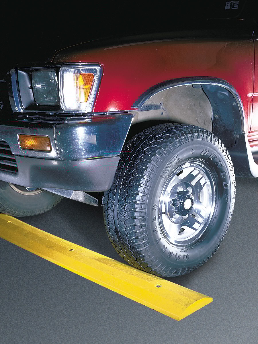 4 ft Deluxe Recycled Plastic Speed Bump, with Steel Spike Hardware, Yellow - SB4D-SY