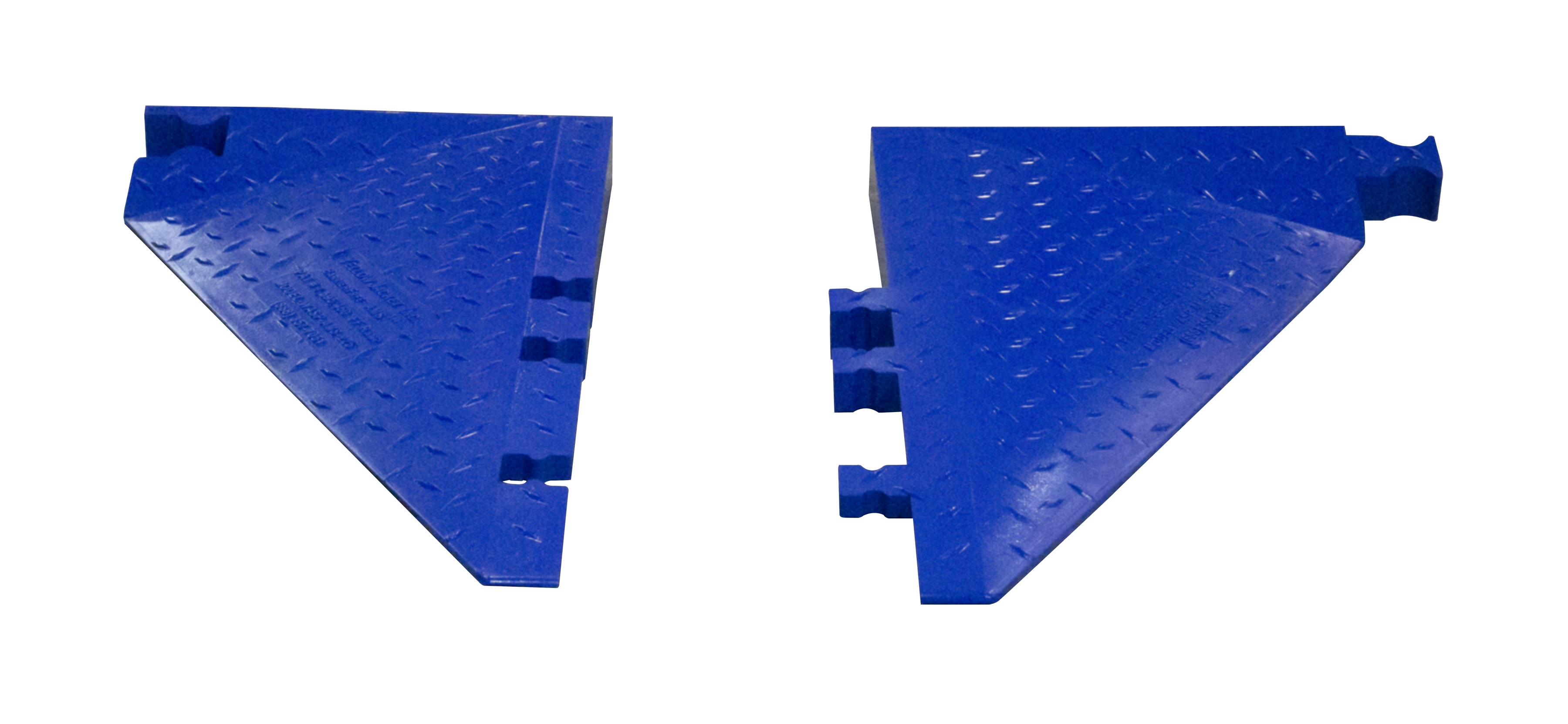 Female Side Ramp for 3-Channel Yellow Jacket® AMS® Modular Accessibility System, ADA Cable Protector for 2.25" Lines, Blue - WSA-225-BFF-BLU