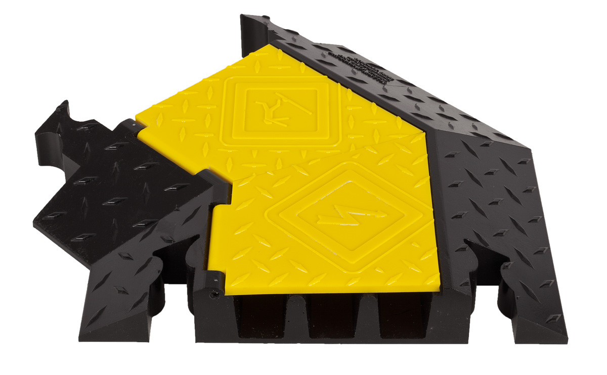 Left Turn for YJ3-225-Y/B 3-Channel Yellow Jacket® Cable Protector - YJ3TL-225-Y/B