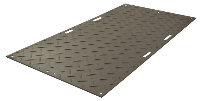 4x8 Ground Protection Mat, Smooth Side, 120 Ton, Black