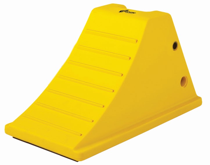 All-Terrain Heavy-Duty Wheel Chock with  Flat Bottom & Rubber Pad, 75 Ton Capacity, 36-46 in. Tires - AT3514-FBRP-Y