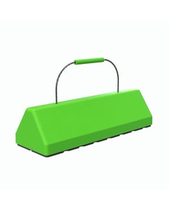24" Single Hi Viz Commercial Aircraft Chock with Rubber Pad, Cable Handle and Urethane Grip, Green - Checkers CAC24-RP 24" Single Hi Viz Commercial Aircraft Chock with Rubber Pad, Cable Handle and Urethane Grip, Green - Checkers CAC24-RP