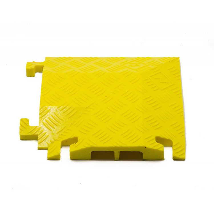 90 Degree Left Turn for FL2X1.75, 2-Channel Fastlane® Drop-Over Cable Protector, Yellow - FL90LT2X1.75-Y
