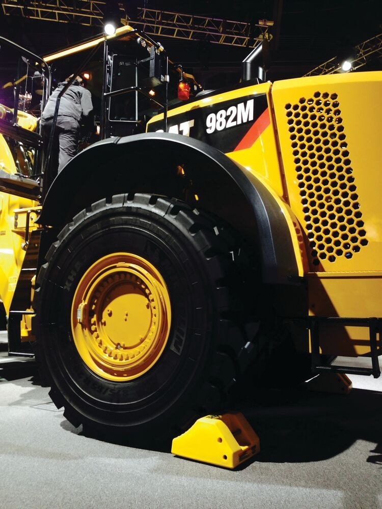 Heavy-Duty Industrial Mining Wheel Chock | 65-105 in. Tires
