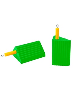 General Purpose Wheel Chocks, Roped Pair, SafeRay™ Hi-Viz Green Urethane, for Vehicles up to 60,000 Lbs. - UC1400-6-FLG-P General Purpose Wheel Chocks, Roped Pair, SafeRay™ Hi-Viz Green Urethane, for Vehicles up to 60,000 Lbs. - UC1400-6-FLG-P