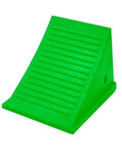 General Purpose Single Wheel Chock, SafeRay™ Hi-Viz Green Urethane, for Vehicles up to 60,000 Lbs - UC1500-4.5-FLG General Purpose Single Wheel Chock, SafeRay™ Hi-Viz Green Urethane, for Vehicles up to 60,000 Lbs - UC1500-4.5-FLG